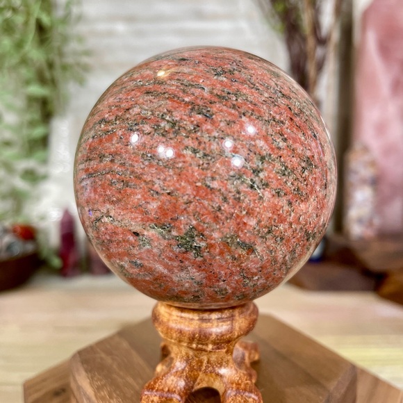 0831 Red Jasper with Hematite Crystal Sphere - Picture 9 of 10